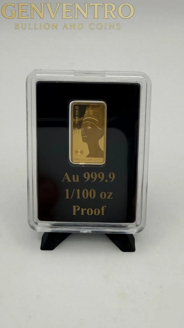 2025 Solomon Islands Ancient Egypt Nefertiti 1/100 oz Gold Bar Genventro Bullion and Coins