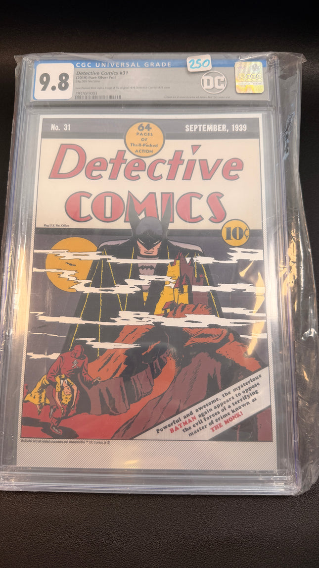 Detective Comics #31 Foil - 35g .999 Fine Silver- CGC Graded 9.8 DC Comics by Agoro