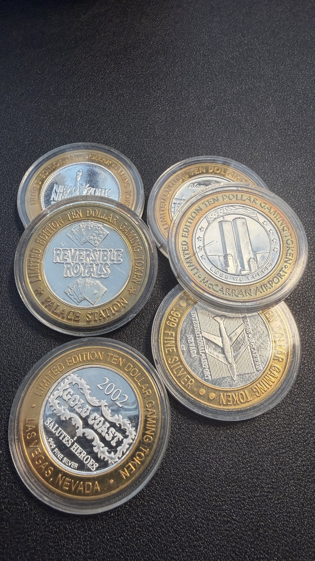 Las Vegas .6 oz .999 Fine Silver Gaming Token in Capsule