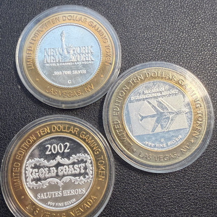 Las Vegas .6 oz .999 Fine Silver Gaming Token in Capsule