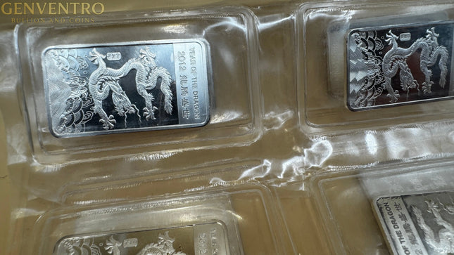 Year of the Dragon 1/2 oz Pure Silver Bar 2012 LUNAR SERIES Genventro