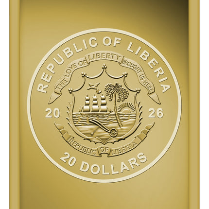 2026 Liberia Skeleton Key 1/200 oz Gold Coin (04/01) - Options: Original Mint Packaging