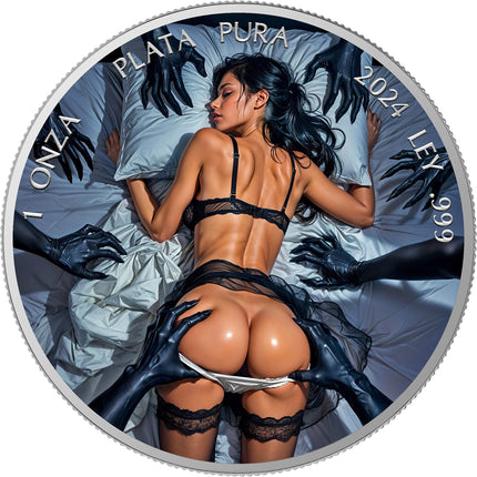 2024 Mexico Libertad Lustful Nightmare Edition 1 oz Silver Coin Mintage: 200