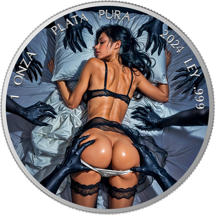 2024 Mexico Libertad Lustful Nightmare Edition 1 oz Silver Coin Mintage: 200
