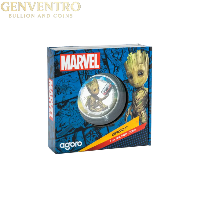 Marvel – Groot 1 oz .999 Silver Collectible Coin - Agoro - New Genventro Bullion and Coins