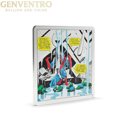 Marvel – Spider-Man Finds Strength 1 oz Silver Collectible Coin - Agoro - New in Box Genventro Bullion and Coins