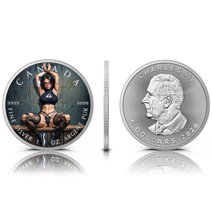2026 Canada Maple Leaf Naughty Arrest Edition 1 oz Silver Coin Mintage: 200