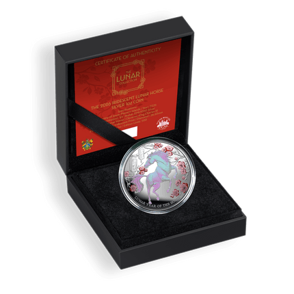 piag1ozlunhorcol omp lunar horse box with cert 1oz iridec 1