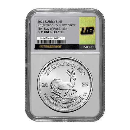 pnag1ozubsws 2025 krugerrand ss tilawa silver gem uncirculated gold rush obv 1