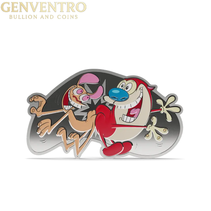 Ren & Stimpy - Butt Bump 1oz Silver Collectible Coin Genventro Bullion and Coins