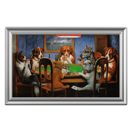 2026 niue dogs playing poker 1 oz silver coin (05/20) options: original mint packaging