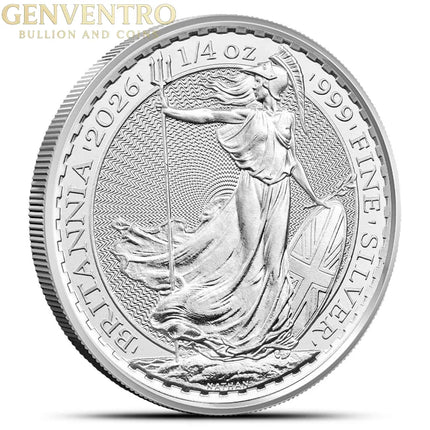 1/4 oz Royal Mint .999 Fine Silver Britannia - 20 Tubes Genventro Bullion and Coins