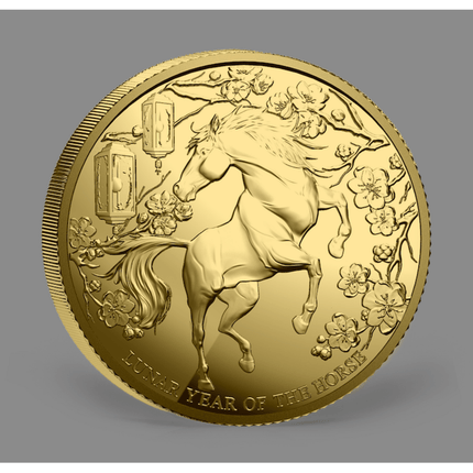 2026 pitcairn islands lunar horse 0.5g gold coin in stock items, collectible coins, gold coins, collectible coins, animal theme, lunar calendar