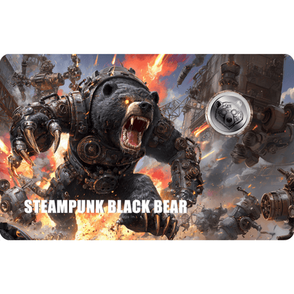 2026 liberia steampunk black bear 1/1000 oz platinum coin in card