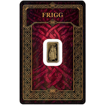 germania mint frigg 1/100 oz gold bar in card in stock items, collectible coins, collectible coins
