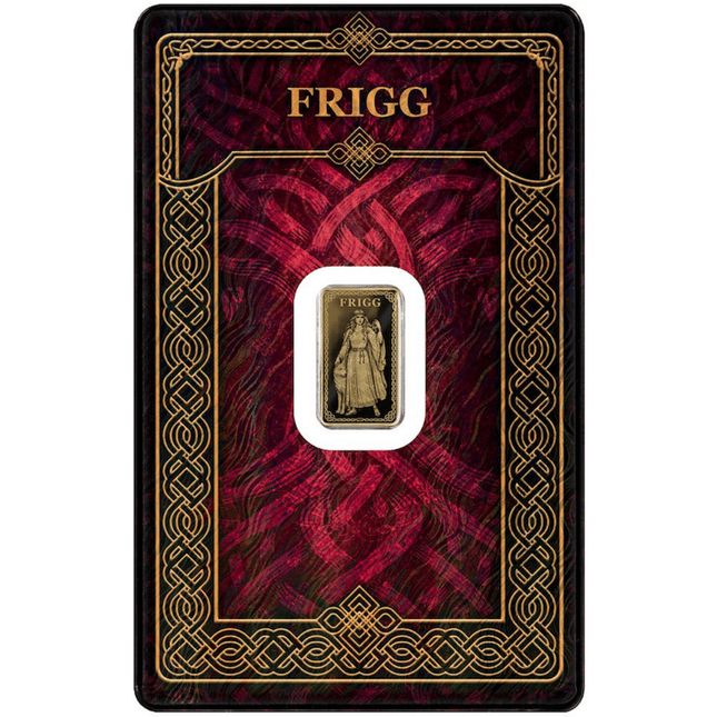 germania mint frigg 1/100 oz gold bar in card in stock items, collectible coins, collectible coins