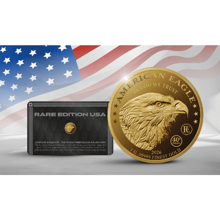 2026 gabon american eagle rare edition 1g .99999 gold coin in card (05/29) active offers, collectible coins, gold coins, animal theme