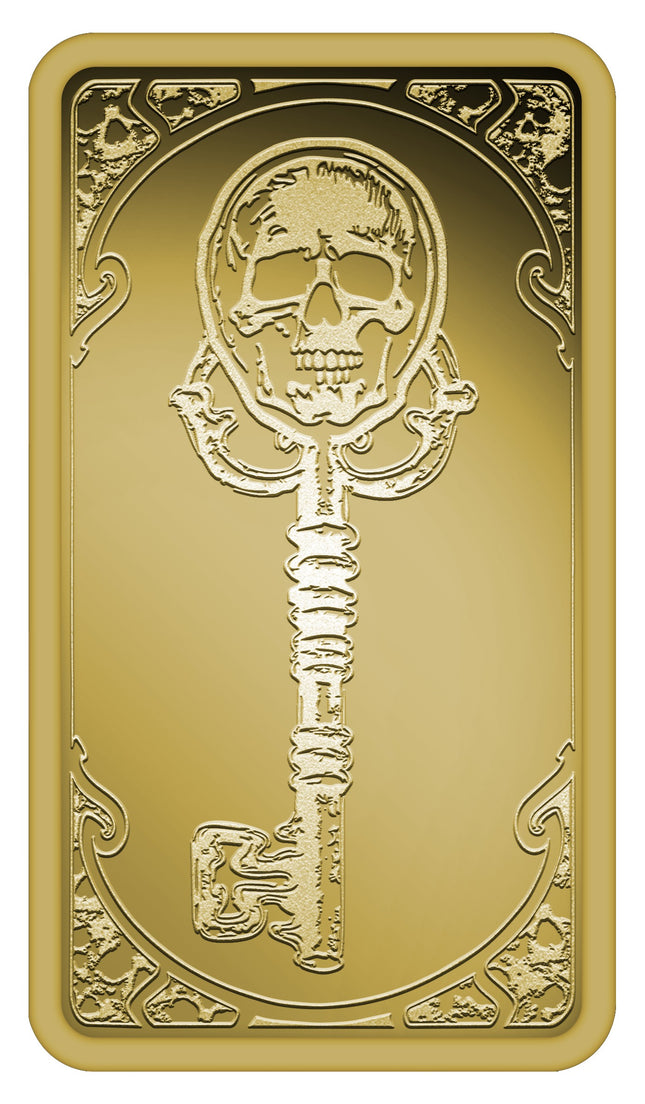 2026 Liberia Skeleton Key 1/200 oz Gold Coin (04/01) - Options: Original Mint Packaging