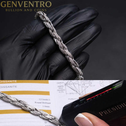 Moissanite 6mm Rope Bracelet 925 Sterling Silver MORF