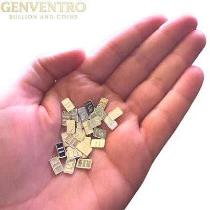 Set of 5 Pure Solid Silver Bars – .999 Fine, 5 Grain Each, Over 1 Gram Total GOLD TESTING EQUIPMENT