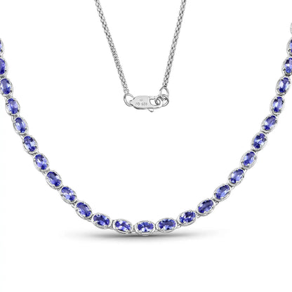 10.00 Carat Genuine Tanzanite .925 Sterling Silver Necklace