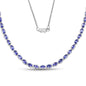 10.00 Carat Genuine Tanzanite .925 Sterling Silver Necklace