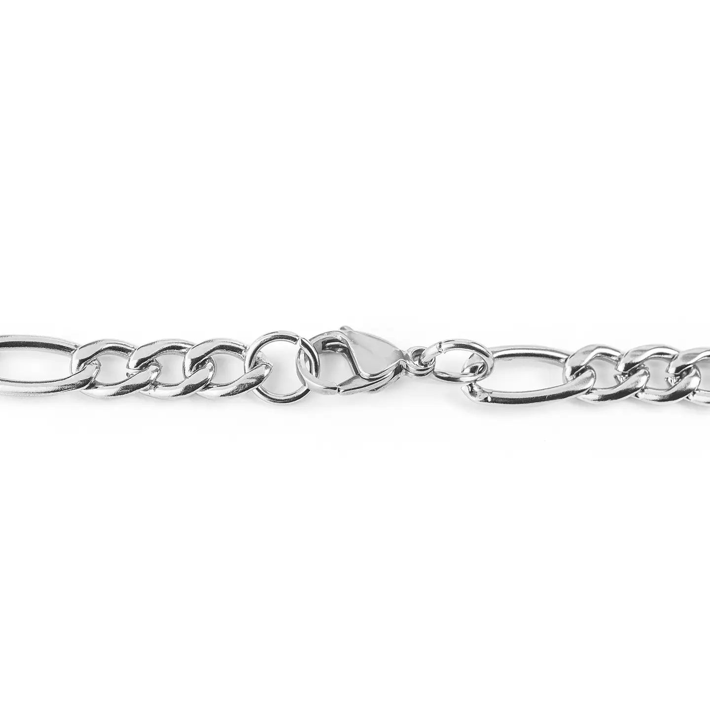 Men's Figaro Stainless Steel Chain Necklace (7mm) - 24"