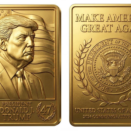 President Trump (45/47) 3D Gold Trading Card