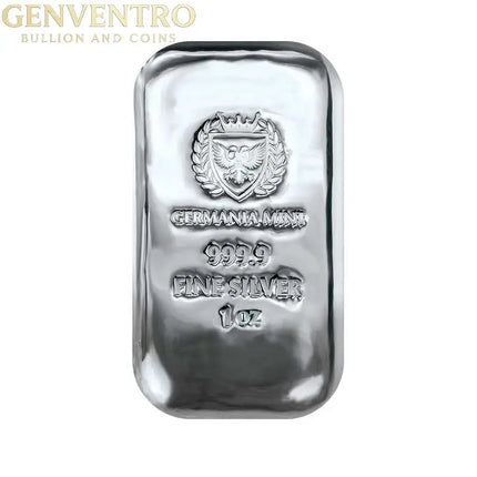 Germania Mint 1oz Ag999.9 Silver Bar New in Mint Wrap Genventro