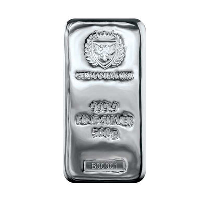 Germania Mint 500 G Ag999.9 Fine Silver Bar - Brand New Sealed
