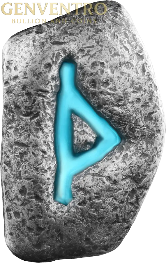 Germania Mint Thurisaz 1 oz Ag 999.9 Silver Cast Rune - New Sealed Box Genventro Bullion and Coins