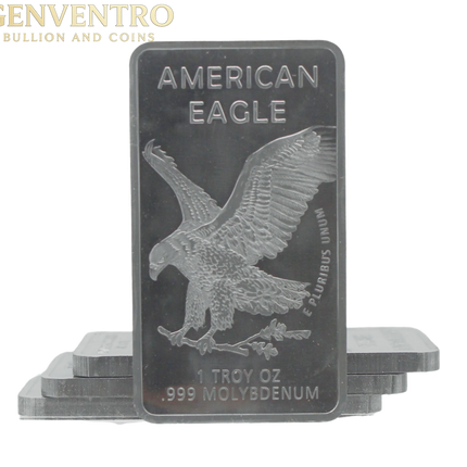 1 Troy Ounce OZ .999 Pure Molybdenum Precious Metal Walking Liberty American Eagle Silver Rare Metal Bar GOLD TESTING EQUIPMENT