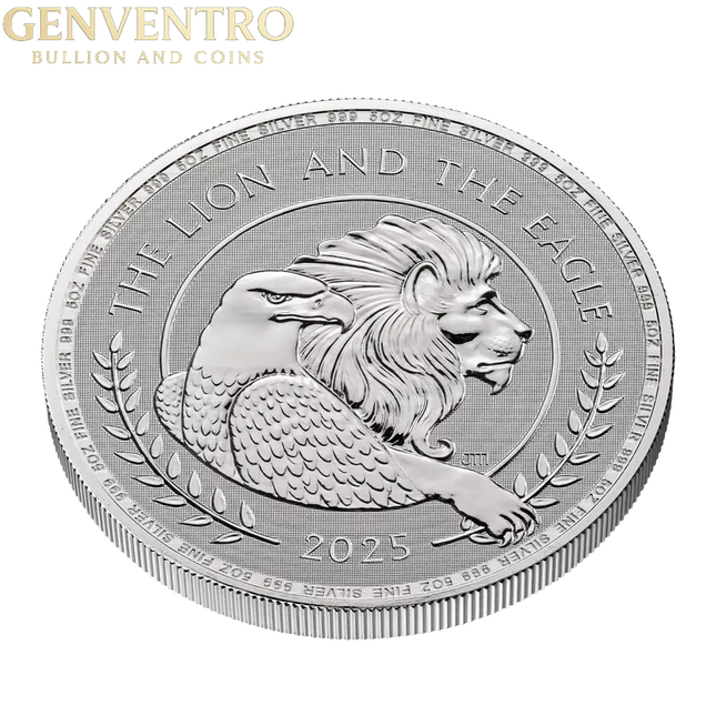 2025 British Lion and American Eagle 5 oz Fine Silver (BU New in Capsule) Pre Order Genventro