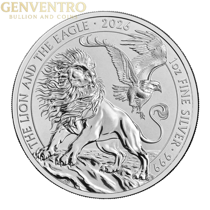 2026 Great Britain - Lion And Eagle 1 oz Ag999 Fine Silver - New BU Genventro Bullion and Coins