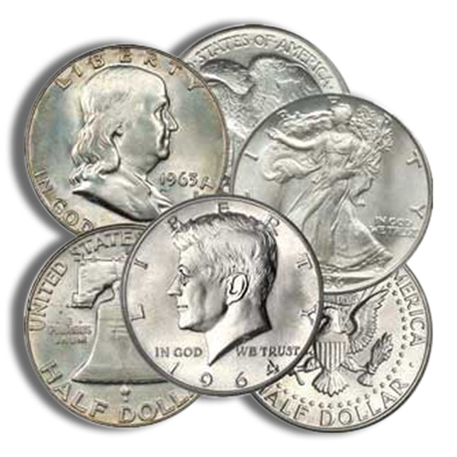 $1 fv 90% silver half dollar (pre 1965)