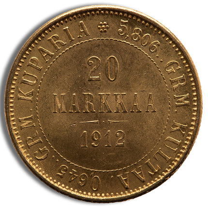 finland 20 markkaa gold coin