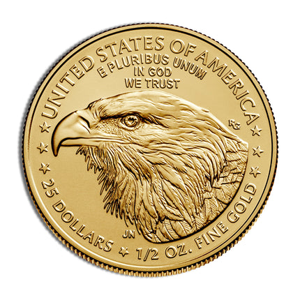 1/2 oz gold eagle bu (year varies)
