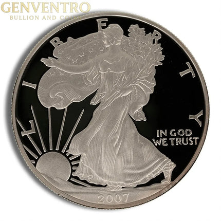 2007-W Proof Silver Eagle with Box & COA Genventro Bullion and Coins