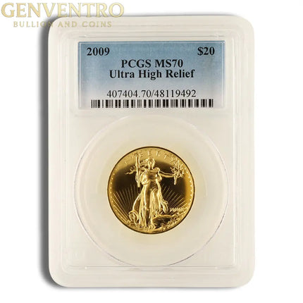 2009 Ultra High Relief Double Eagle Gold Coin PCGS MS70 Genventro Bullion and Coins