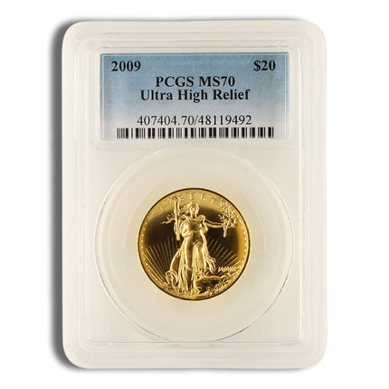 2009 ultra high relief double eagle gold coin pcgs ms70