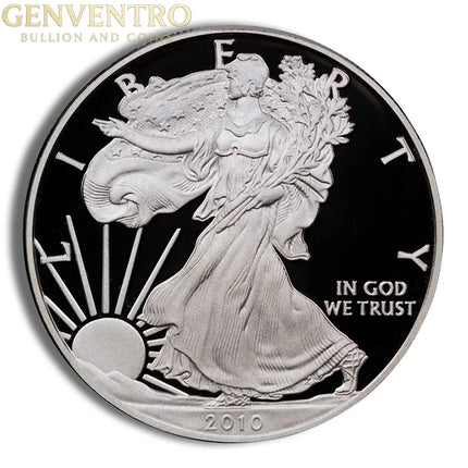 2010-W Proof Silver Eagle with Box & COA Genventro Bullion and Coins