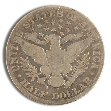 $1 fv 90% silver barber half dollars avg circ