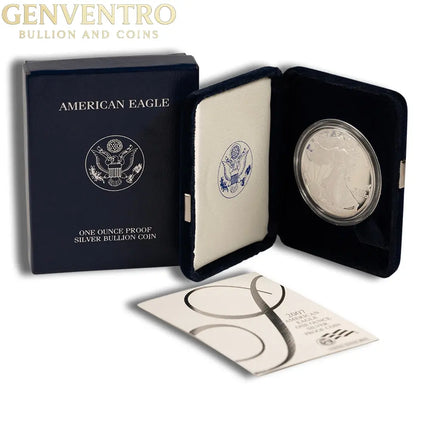 2007-W Proof Silver Eagle with Box & COA Genventro Bullion and Coins
