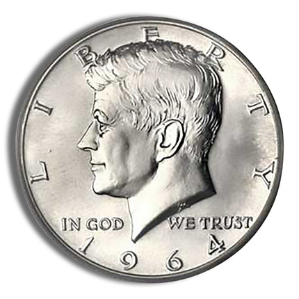 $1 fv 90% silver 1964 kennedy half dollars bu