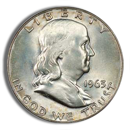 $1 fv 90% silver franklin half dollars bu