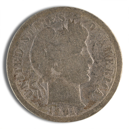 $1 fv 90% silver barber dimes avg circ
