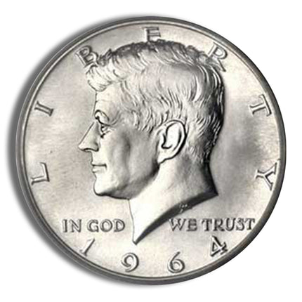$1 fv 90% silver 1964 kennedy half dollars au