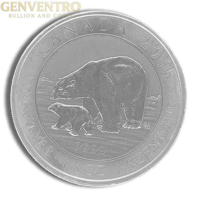 2015 1.5 oz Canadian Polar Bear & Cub Silver Coin Genventro Bullion and Coins