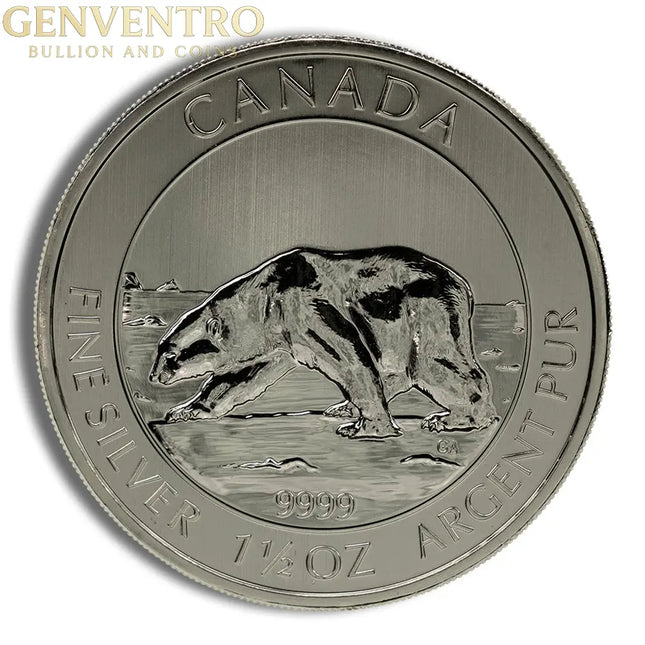 2013 1.5 oz Canadian Polar Bear Silver Coin Genventro Bullion and Coins