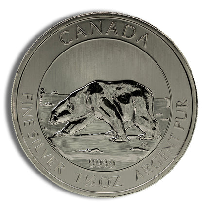 2013 1.5 oz canadian polar bear silver coin